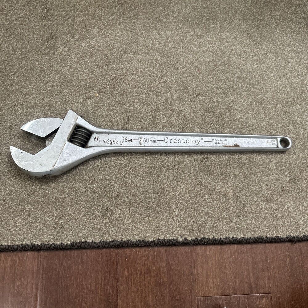 Cresent 18" Forged Crestoloy Steel Tapered Handle Adjustable Wrench PreOwned USA